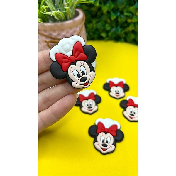 Aplique Emborrachado Minnie Confeiteira Vermelha - Unidade