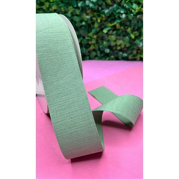 Fita de Linho Luxo 38mm Verde - Metro