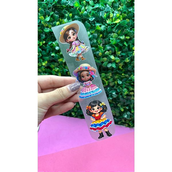 Termocolante Festa Junina Meninas Caipiras - Cartela