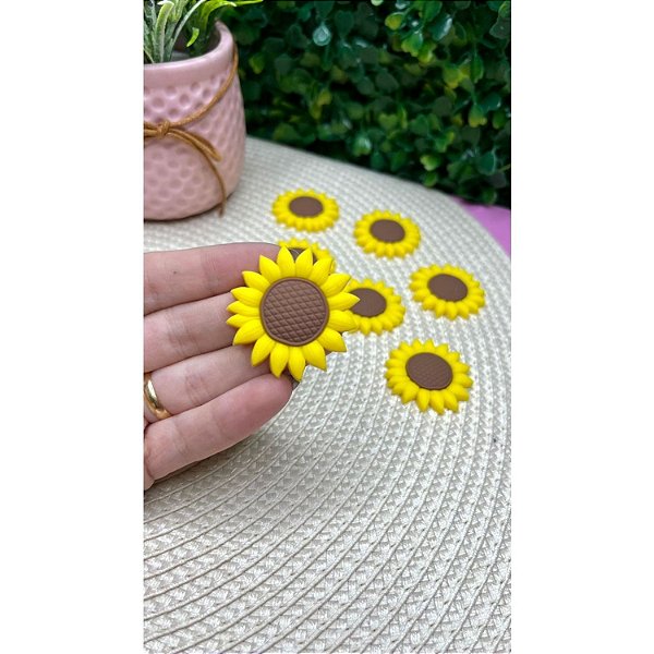 Aplique Emborrachado Girassol Amarelo - Unidade