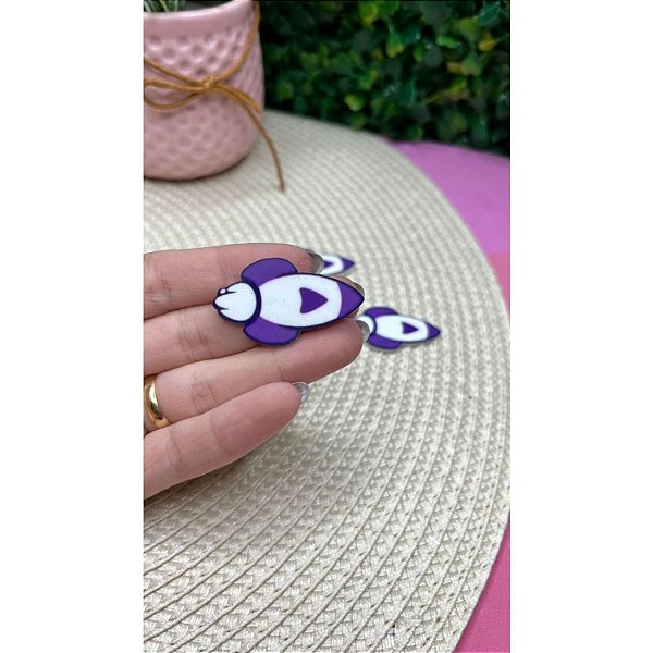 Aplique de Acrílico Foguete Emilly Vick Rosas - Unidade