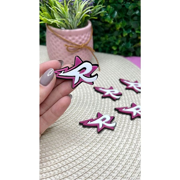 Aplique de Acrílico Duplo R dos Rosas Emilly Vick - Unidade