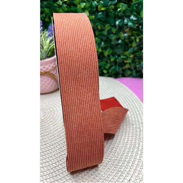 Fita de Veludo Cotelê 38mm Terracota (Telha) - Metro