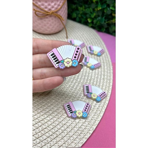 Aplique Emborrachado Festa Junina Gaita Rosa bebê - Unidade