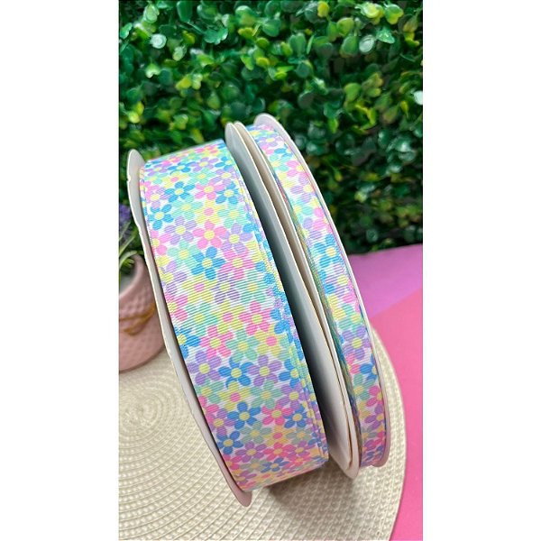 Fita de Gorgorão Estampada Yama Flor Candy - Metro
