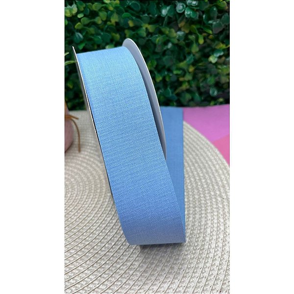 Fita de Linho Luxo 38mm Azul Claro - Metro