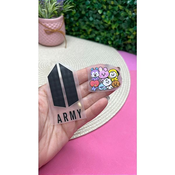 Termocolante Army BTS e Mascotes - Cartela