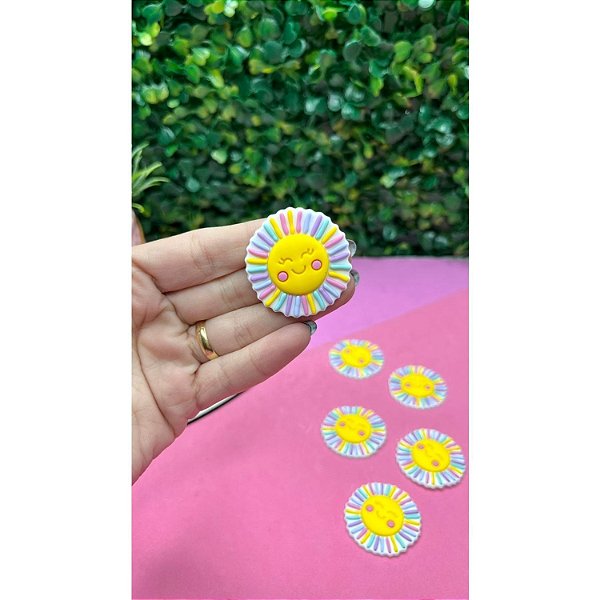 Aplique Emborrachado Sol Colorido - Unidade