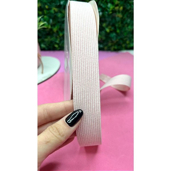 Fita de Veludo Cotelê 22mm Rosa Bebê - Metro