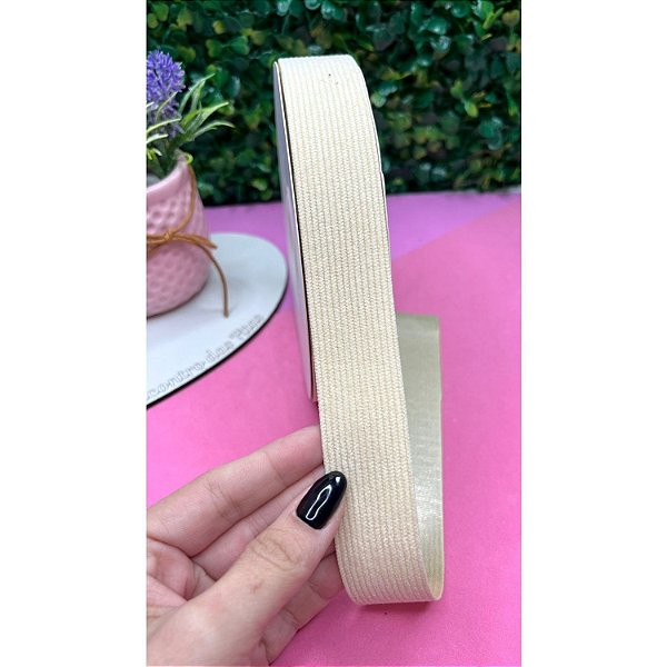 Fita de Veludo Cotelê 22mm Off White - Metro