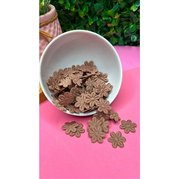 Flor Prensada Marrom Chocolate - 10 unidades