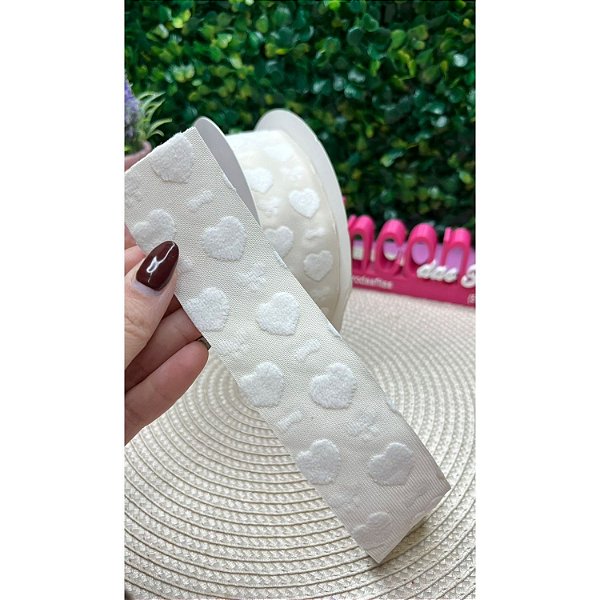 Fita Mili 38mm Coração 3D Off White - Metro