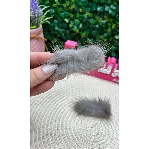 Pompom Bigode Baixo 4,5cm Cinza Chumbo - Unidade