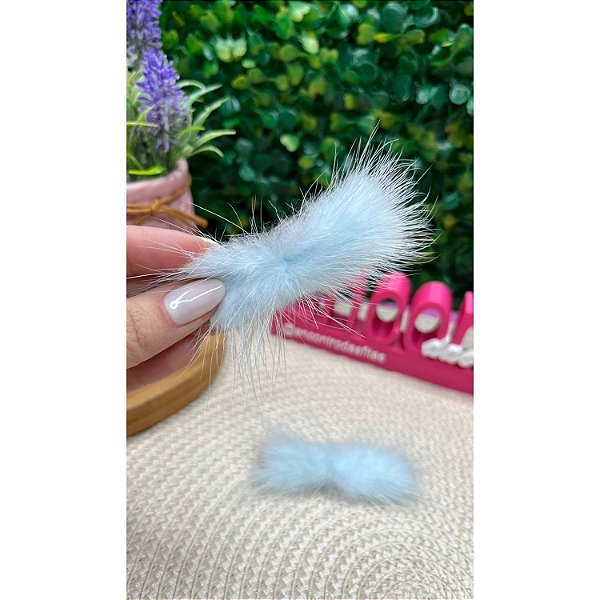 Pompom Bigode Baixo 4,5cm Azul Bebê - Unidade
