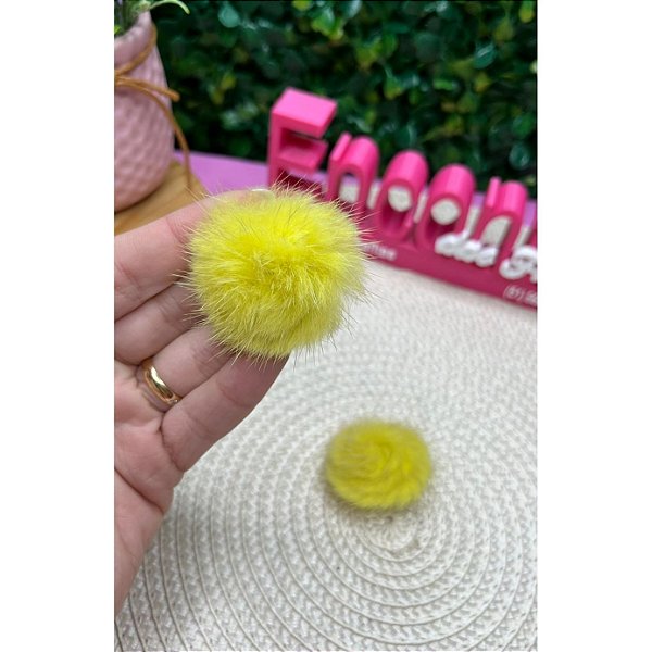 Pompom Baixo M 4cm Amarelo Forte - Unidade