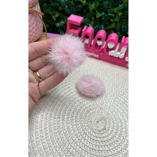 Pompom Baixo M 4cm Rosa Bebê - Unidade