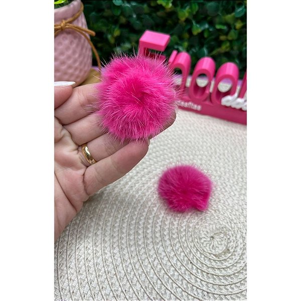 Pompom Baixo M 4cm Rosa Pink - Unidade