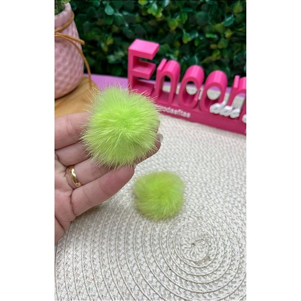 Pompom Baixo M 4cm Verde Neon - Unidade