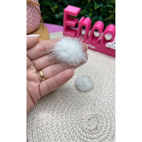 Pompom Baixo P 2,5cm Branco - Unidade
