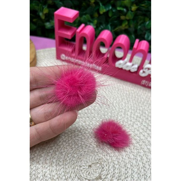 Pompom Baixo P 2,5cm Rosa Pink - Unidade