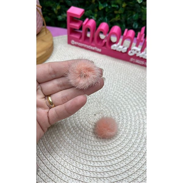 Pompom Baixo P 2,5cm Salmão - Unidade