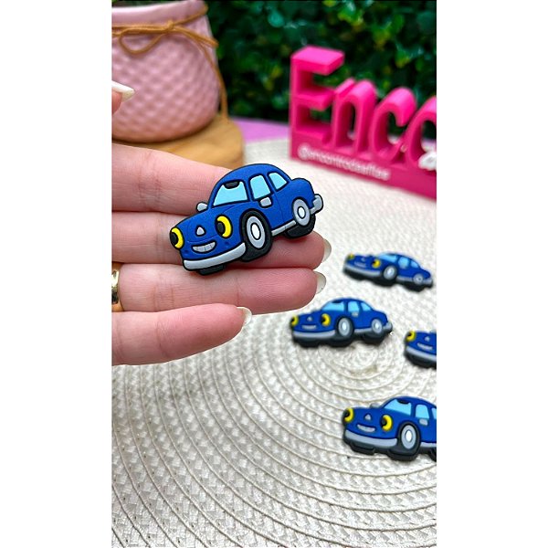 Aplique Emborrachado Carro Azul - Unidade