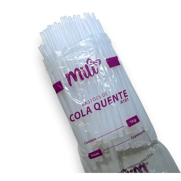 Refil Cola Quente Bastão Fino (Branco) Mili - Unidade