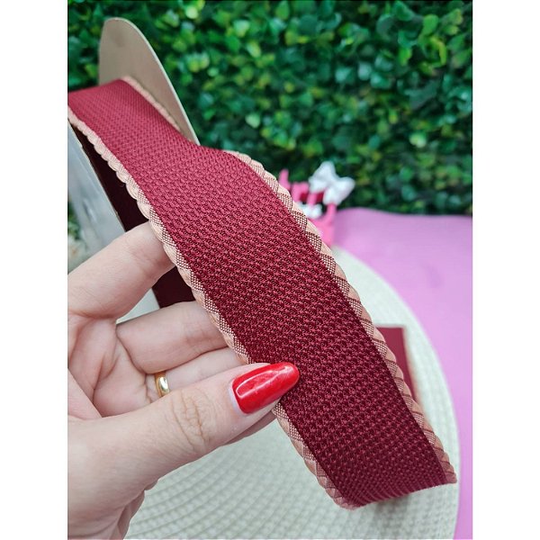 Fita Importada Tweed 38mm Bordô - Metro