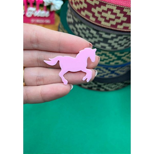 Aplique de Acrílico RS Cavalo Rosa - Unidade