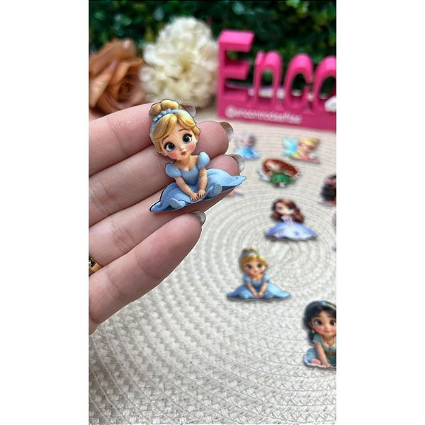 Aplique de Acrílico Sublimado Princesa Cinderela - Unidade