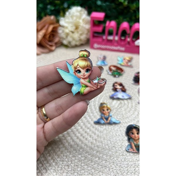 Aplique de Acrílico Sublimado Tinker Bell - Unidade
