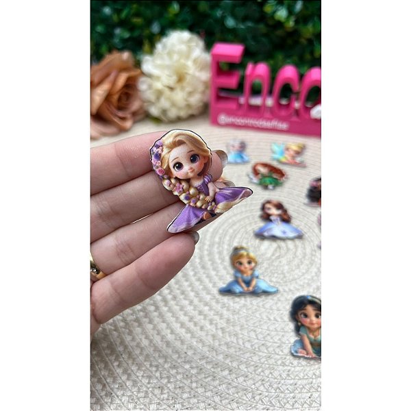 Aplique de Acrílico Sublimado Princesa Rapunzel - Unidade