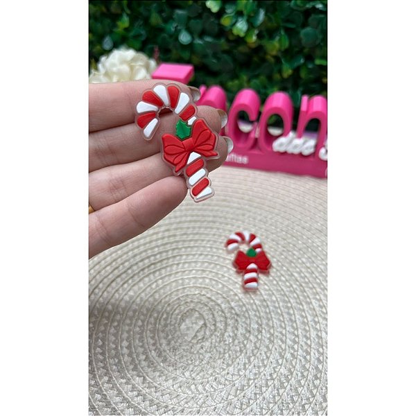 Aplique Emborrachado Bengala de Natal - Unidade