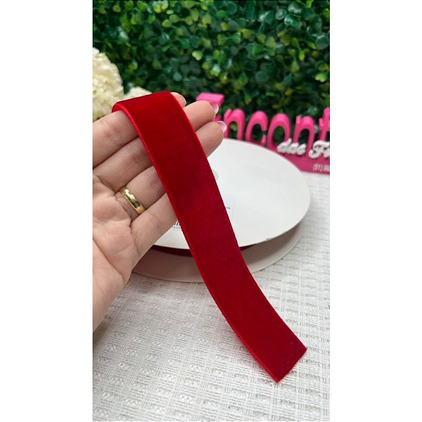 Fita de Veludo 22mm Vermelho (cor 022) - Metro