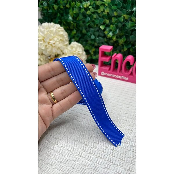Fita Mili Gorgorão 22mm Pespontada Azul Royal - Metro