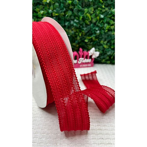 Fita Importada Trançada 38mm Vermelho - Metro