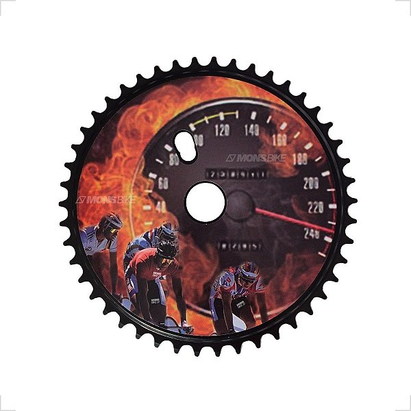 Coroa Única Roda Dentada 46D Desenho Speed Velocimetro