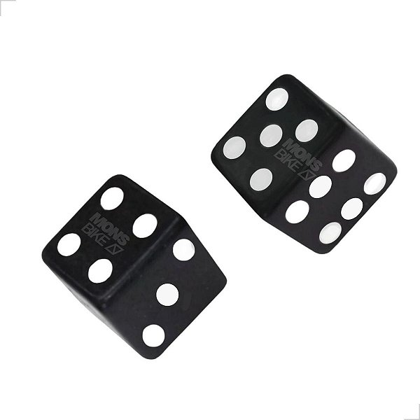 Par de Tampas de Válvula Dadinho Dado Preto