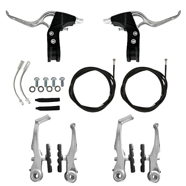Kit Freio V-Brake Completo em Alumínio Sapata Orbital