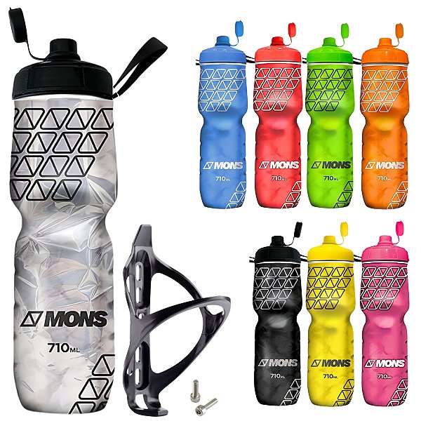 Caramanhola Termica Garrafa Para Bike Squeeze 710ml +suporte Mons Bike