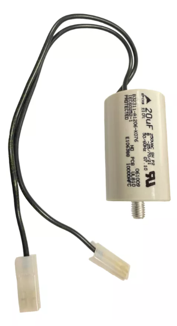 Capacitor 20UF Lavadora Portão 250vac C/ Conector