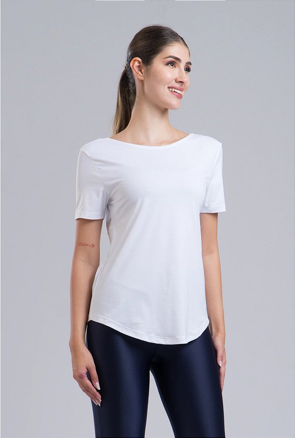 Camiseta Run Style Mulher Elástica - Branco
