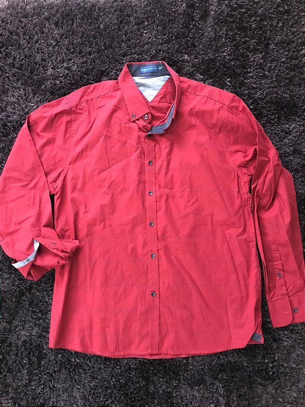 Camisa TNG Slim Fit Listrado - Framboesa - Tam 5 - ÚLTIMO DISPONÍVEL