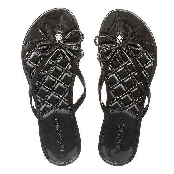 Chinelo Rasteira Verniz Feminina Adulto Petite Jolie