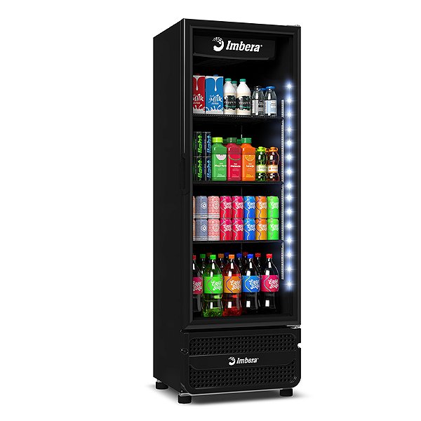 Expositora Refrigerada Bivolt Inverter VRS16 Porta de Vidro Full Black 485L Imbera