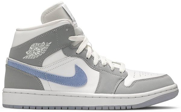 Tênis Air Jordan 1 Mid Wolf Grey Aluminum