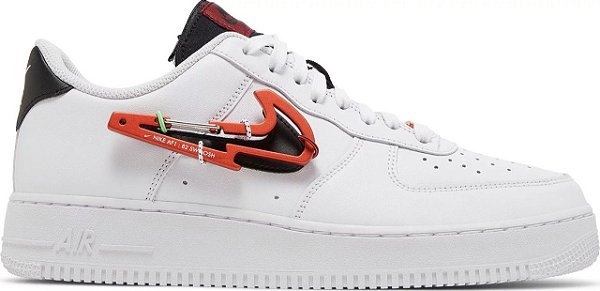 Tênis Nike Air Force 1 '07 Premium Carabiner White Habanero Red
