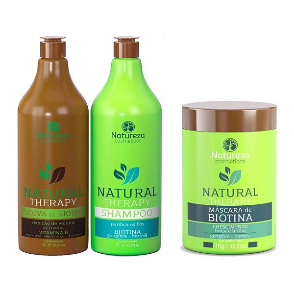 Kit Escova Progressiva + Máscara Natural Biotina Therapy