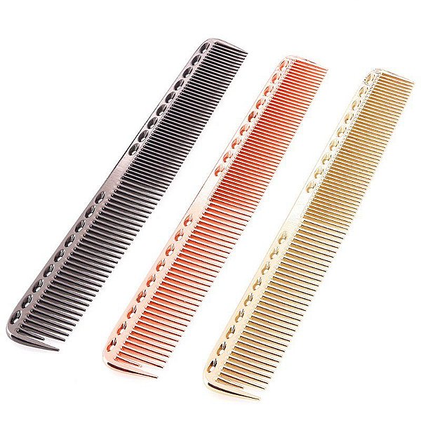 Pente De Corte Metal Alumínio Separador Mecha Para Barbeiro e Cabeleireiro 21,5 Cm