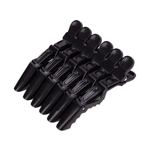 Kit 6 Presilhas Prendedor de Cabelo Clip Crocodilo Bico de Pato Profissional Jacaré